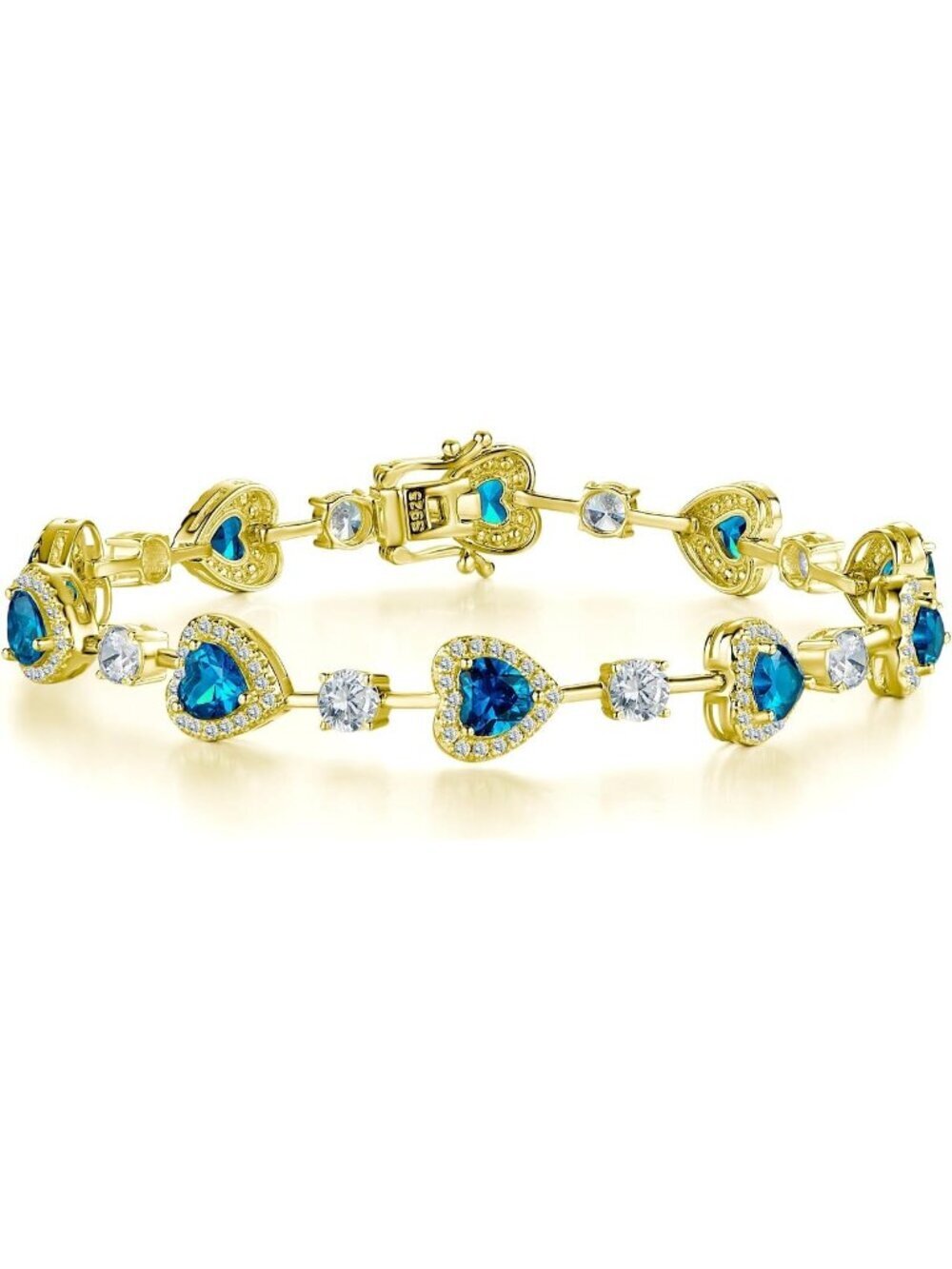 Gemlanto Women Topaz Silver Gemstone Heart Bracelet luxury Fashion Fine Jewelry
